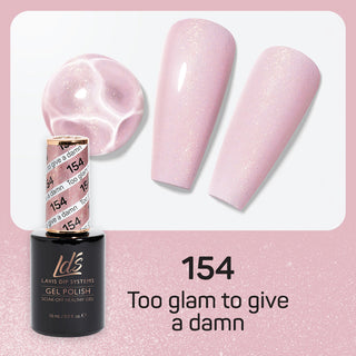  LDS Gel Polish 154 - Glitter, Pink Colors - Too Glam To Give A Damn by LDS sold by DTK Nail Supply