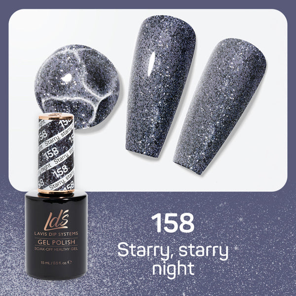 LDS Gel Nail Polish Duo - 158 Glitter Colors - Starry, Starry Night by LDS sold by DTK Nail Supply