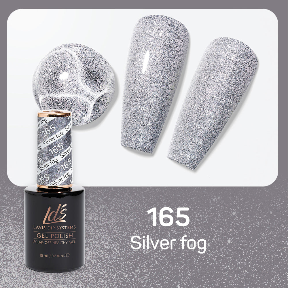 LDS Gel Nail Polish Duo - 165 Glitter Colors - Silver Fog by LDS sold by DTK Nail Supply
