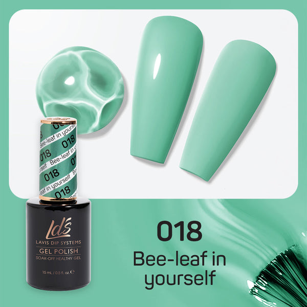 LDS Gel Nail Polish Duo - 018 Green Colors - Bee-Leaf In Yourself by LDS sold by DTK Nail Supply