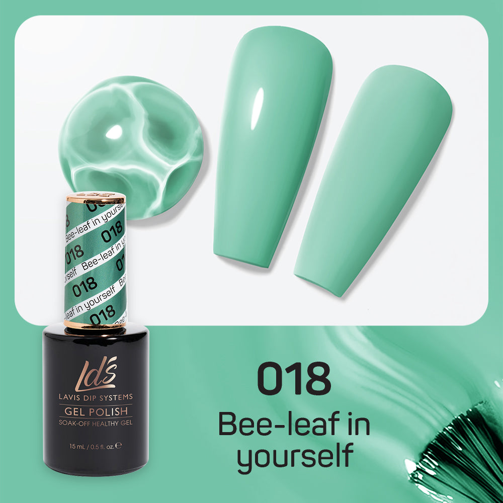 LDS Gel Nail Polish Duo - 018 Green Colors - Bee-Leaf In Yourself by LDS sold by DTK Nail Supply