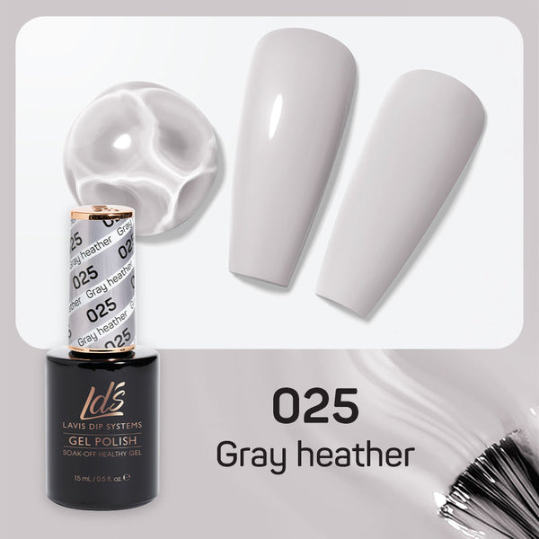 LDS Gel Nail Polish Duo - 025 Gray Colors - Gray Heather by LDS sold by DTK Nail Supply
