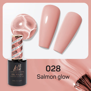  LDS Gel Nail Polish Duo - 028 Begie Colors - Salmon Glow by LDS sold by DTK Nail Supply