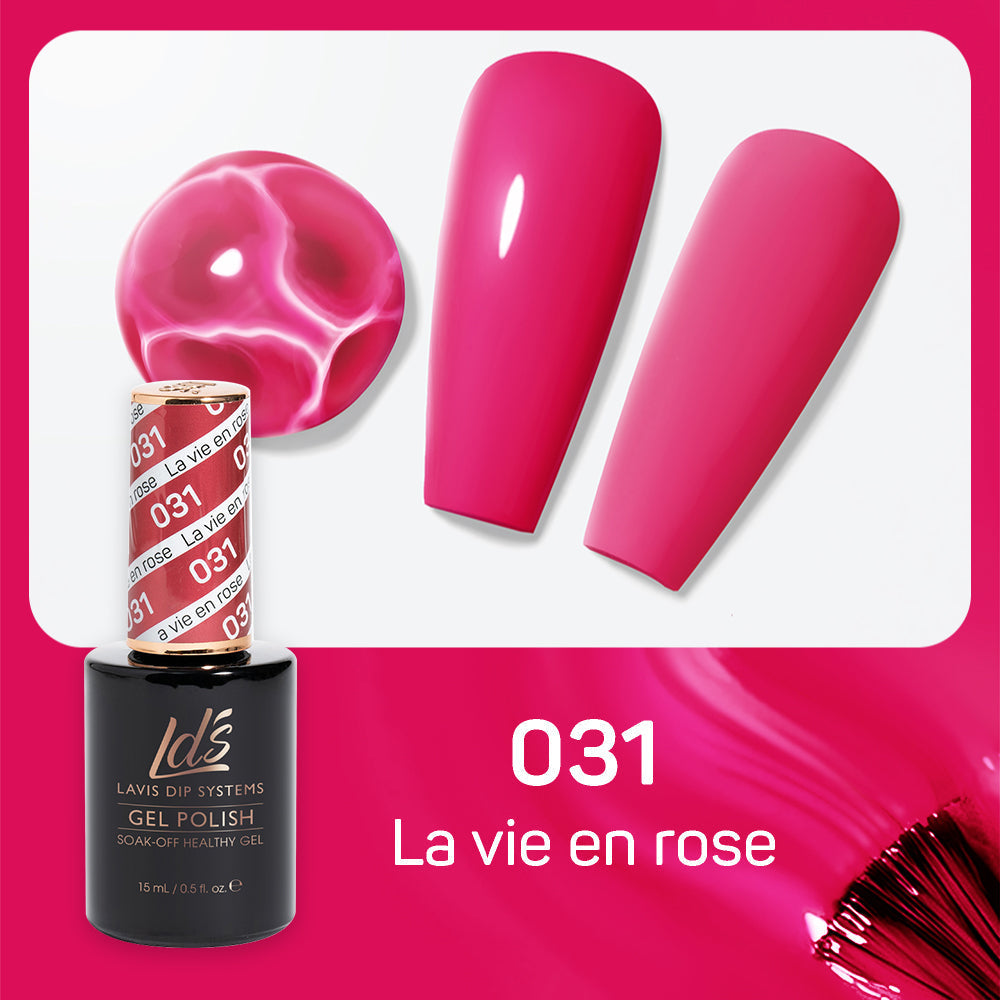 LDS Gel Nail Polish Duo - 031 Red Colors - La Vie En Rose by LDS sold by DTK Nail Supply
