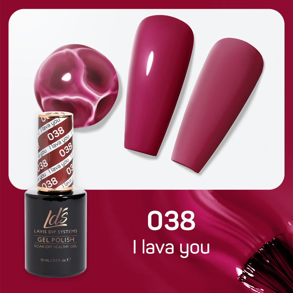 LDS Gel Polish 038 - Red, Pink Colors - I Lava You