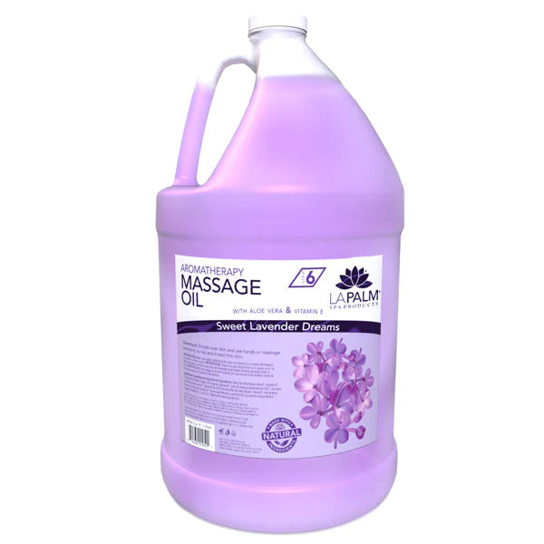 La Palm Massage Oil - Lavender Purple - 1Gallon by La Palm sold by DTK Nail Supply