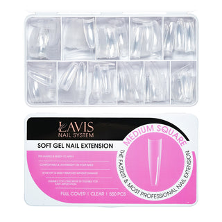  LAVIS - Medium Square (Half Cover) by LAVIS NAILS TOOL sold by DTK Nail Supply