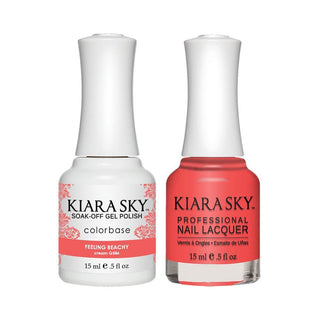  Kiara Sky Gel Nail Polish Duo - 586 Coral, Neutral Colors - Feeling Beachy by Kiara Sky sold by DTK Nail Supply