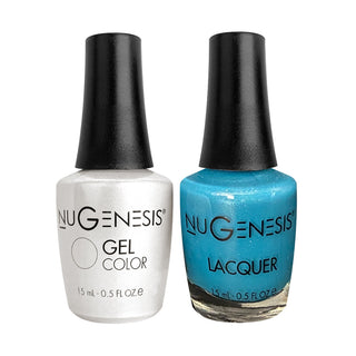  Nugenesis Gel Nail Polish Duo - 065 Blue, Glitter Colors - Blue Bayou by NuGenesis sold by DTK Nail Supply