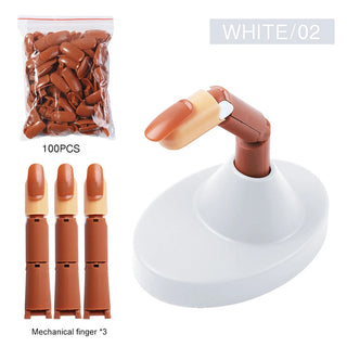 White Mechanical False Finger - With Base by OTHER sold by DTK Nail Supply