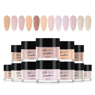  LDS Nude Collection 1oz/ea (12 Colors): 049, 050, 051, 052, 053, 054, 055, 056, 057, 058, 059, 060 by LDS sold by DTK Nail Supply