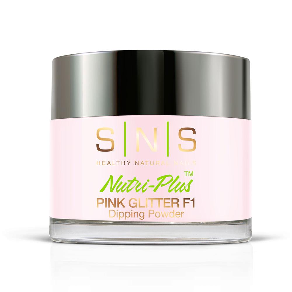 SNS Pink Glitter F1 Dipping Powder Pink & White - 2 oz by SNS sold by DTK Nail Supply