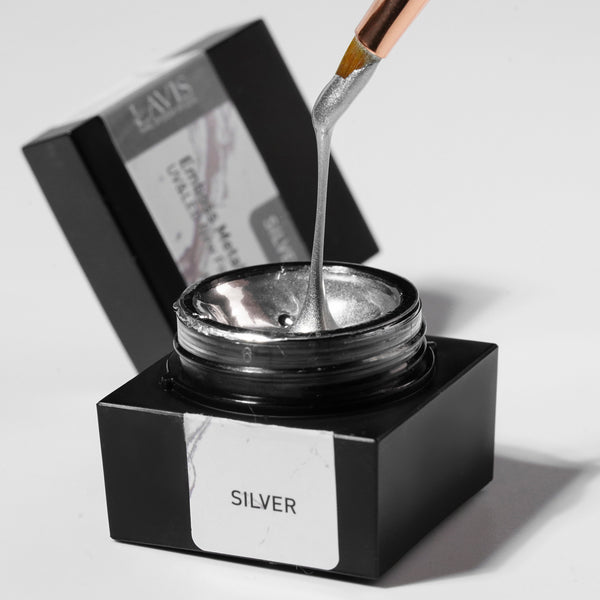 Emboss Gel Polish Nail Art - 0.5oz Silver