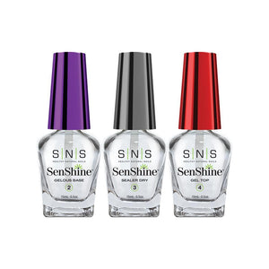 SNS SenShine Dipping Essential Kit 1 - Gelous Base, Sealer Dry, Gel Top - 0.5 oz by SNS sold by DTK Nail Supply