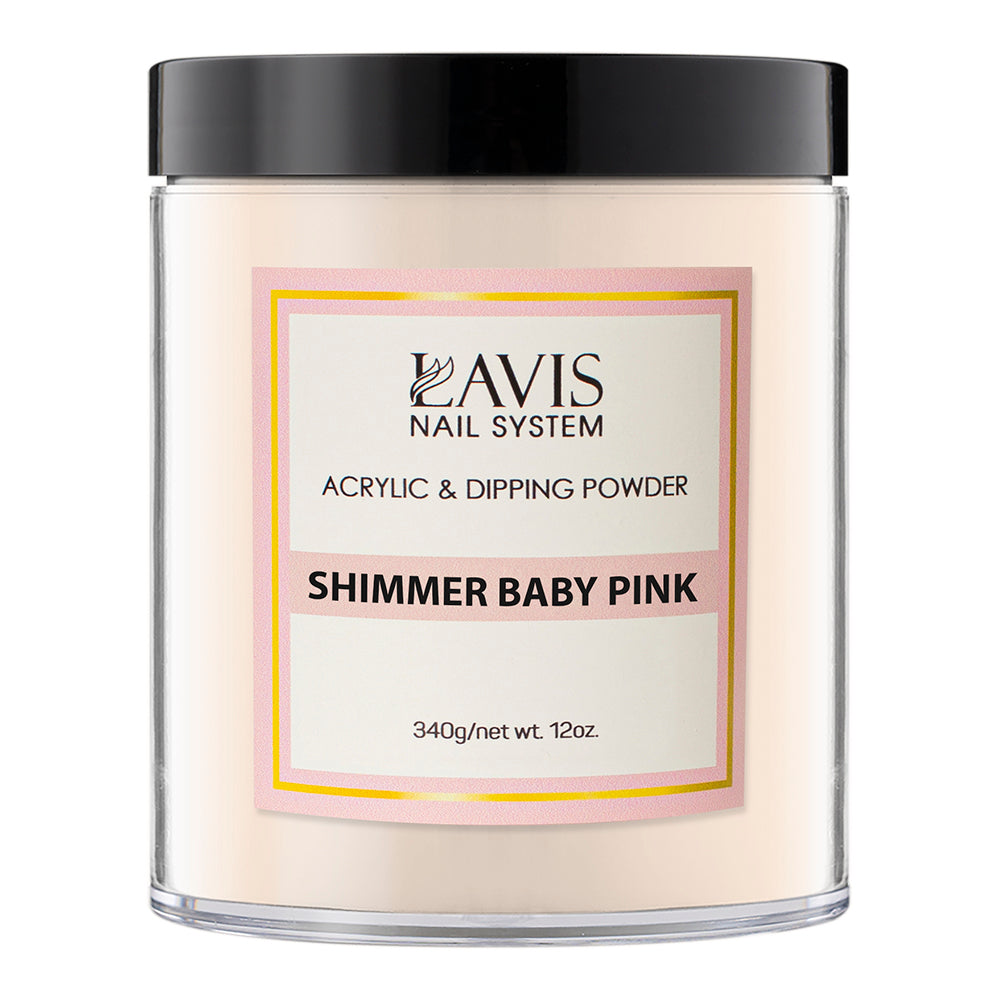LAVIS - Shimmer Baby Pink - 12 oz by LAVIS NAILS sold by DTK Nail Supply