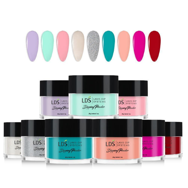 LDS Spring Collection 1oz/ea (09 Colors): 001, 002, 003, 004, 006, 023, 027, 082, 087 by LDS sold by DTK Nail Supply