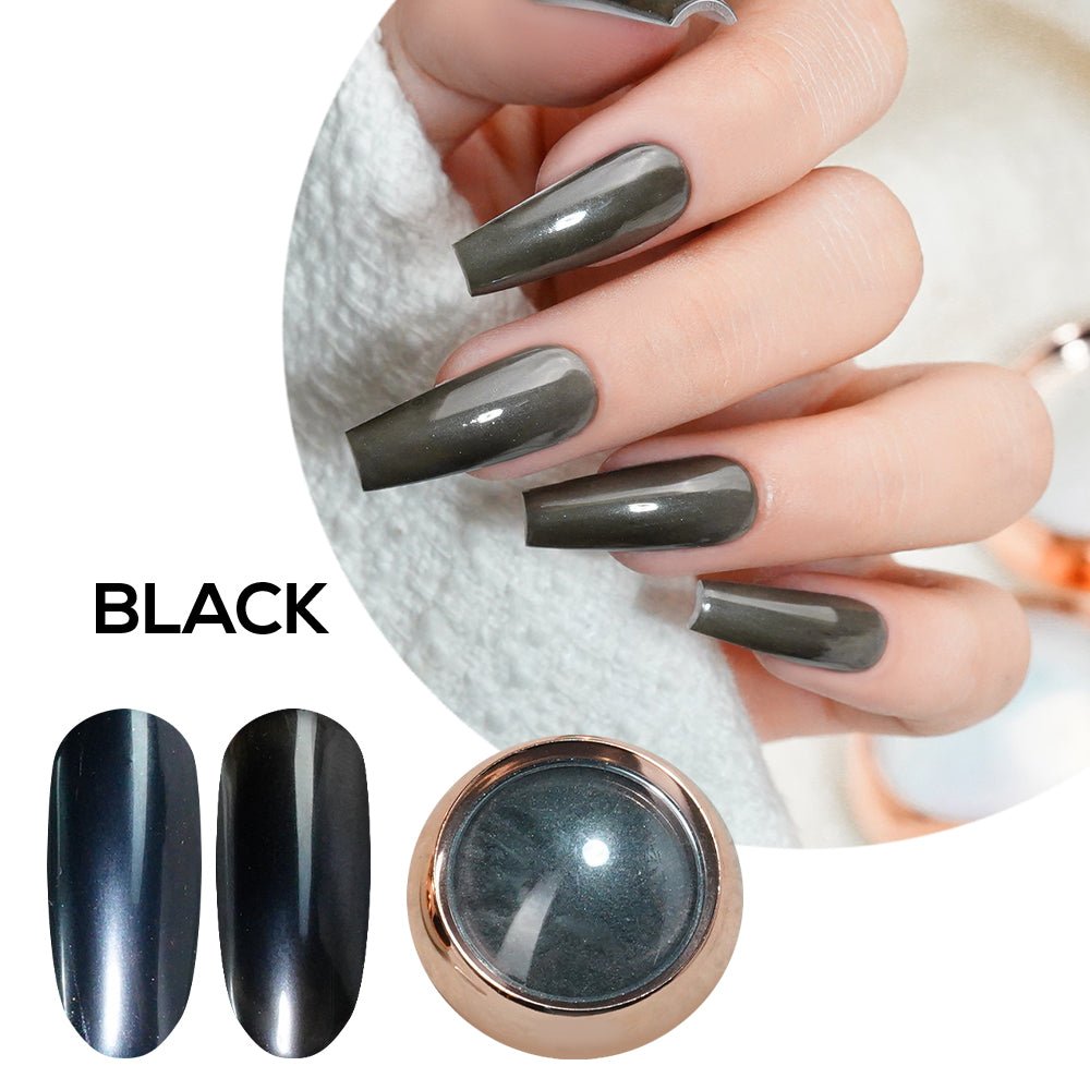 Aurora Galaxy Chrome Nail Powder - BLACK - DTK Nail Supply