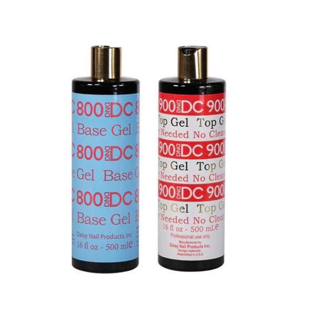 DND DC Base Gel 800 & Top Gel No Cleanser Needed 900 - Refill size 16oz (500ml) - DTK Nail Supply