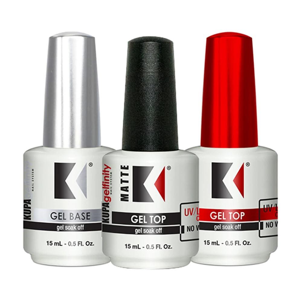 KUPA Gelfinity - Gel Base & Top & Matte Top - 0.5 oz - DTK Nail Supply