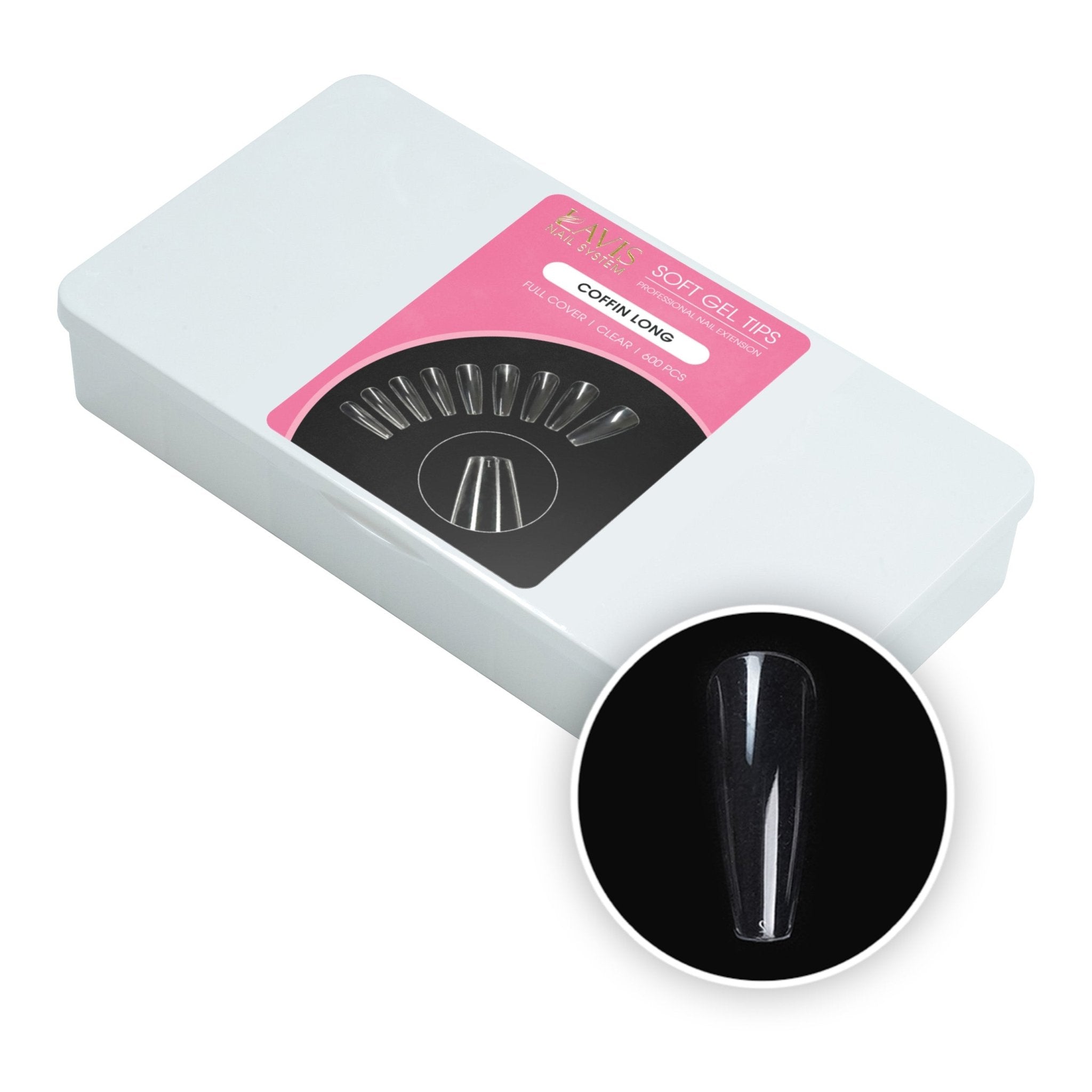 LAVIS - Coffin Long Nail Tips (Full Cover) - DTK Nail Supply