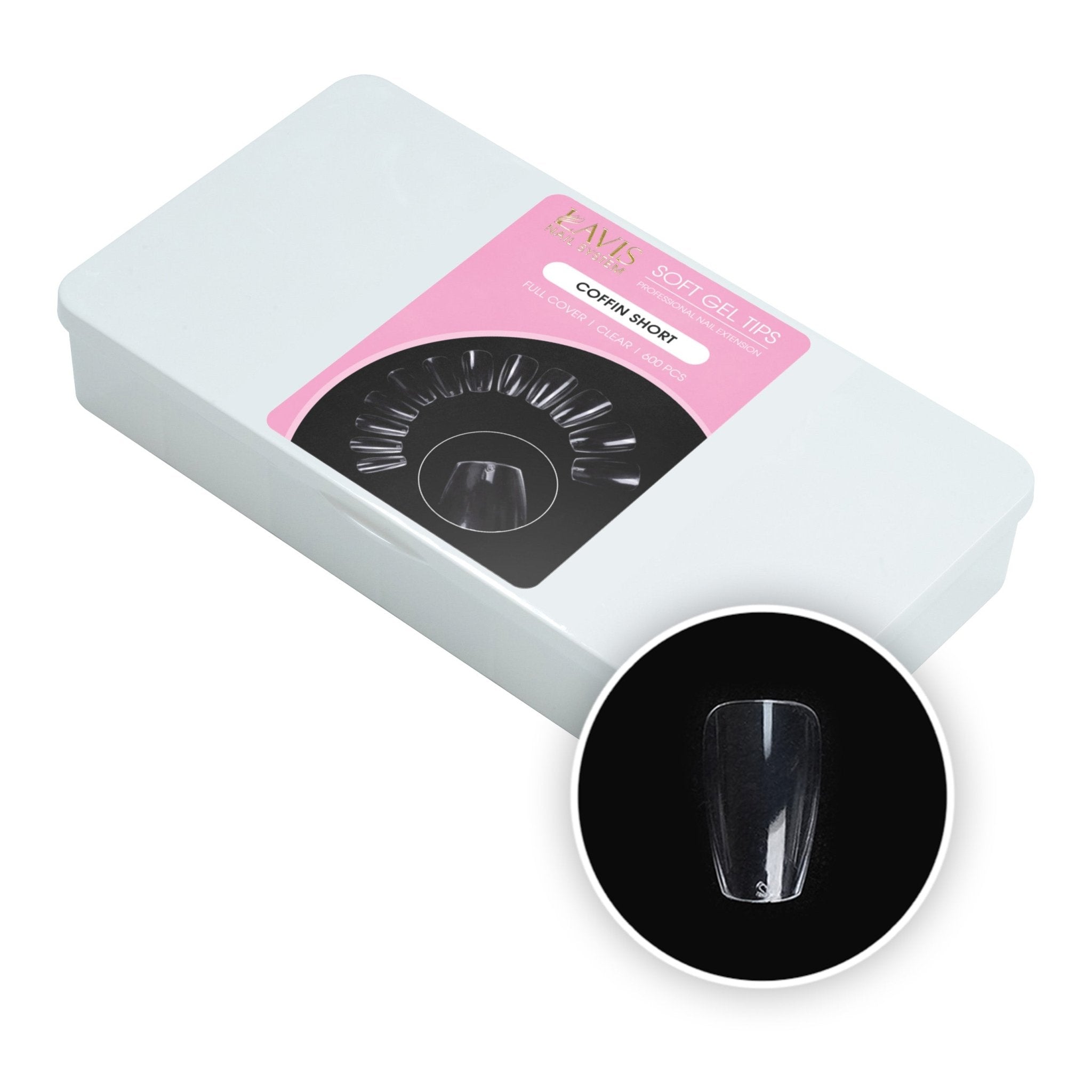 LAVIS - Coffin Short Nail Tips (Full Cover) - DTK Nail Supply