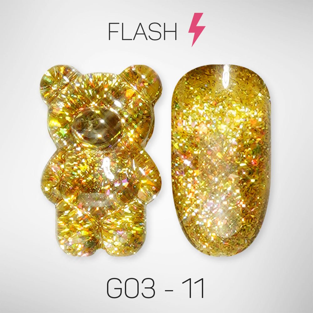 LAVIS Glitter G03 - 11 - Gel Polish 0.5 oz - Barbie Collection - DTK Nail Supply