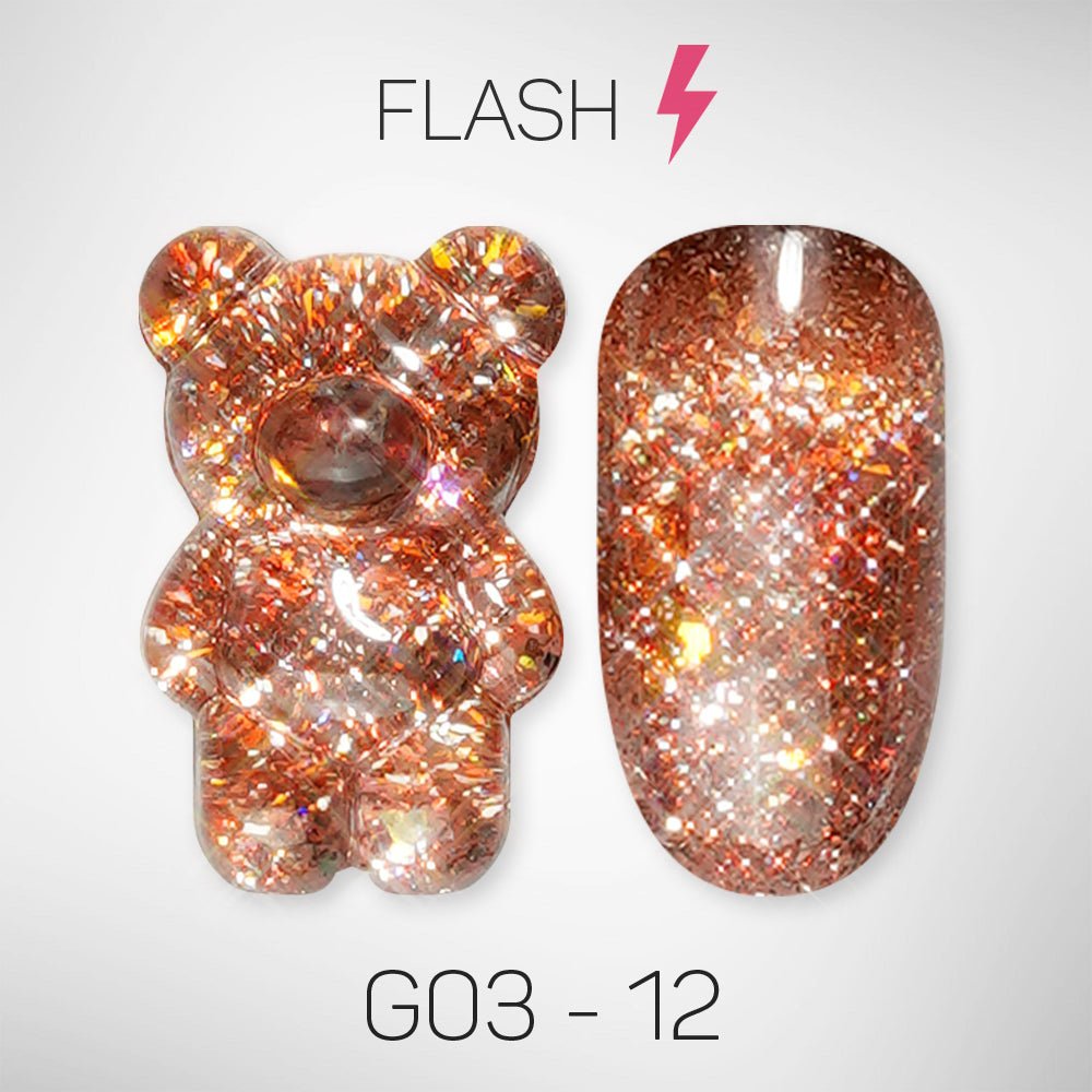 LAVIS Glitter G03 - 12 - Gel Polish 0.5 oz - Barbie Collection - DTK Nail Supply