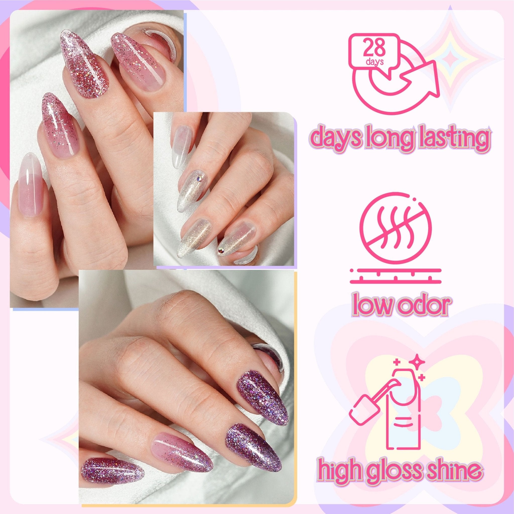 LAVIS Glitter G03 - 17 - Gel Polish 0.5 oz - Barbie Collection - DTK Nail Supply