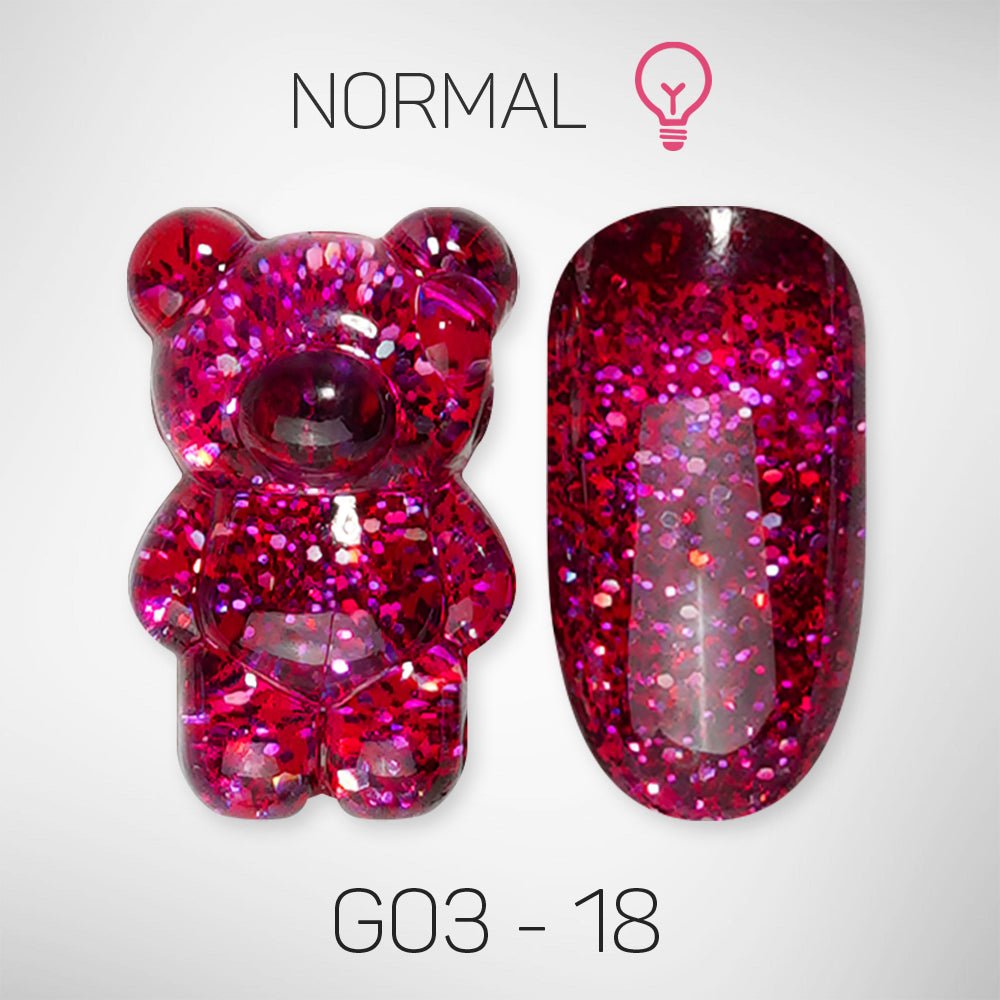 LAVIS Glitter G03 - 18 - Gel Polish 0.5 oz - Barbie Collection - DTK Nail Supply
