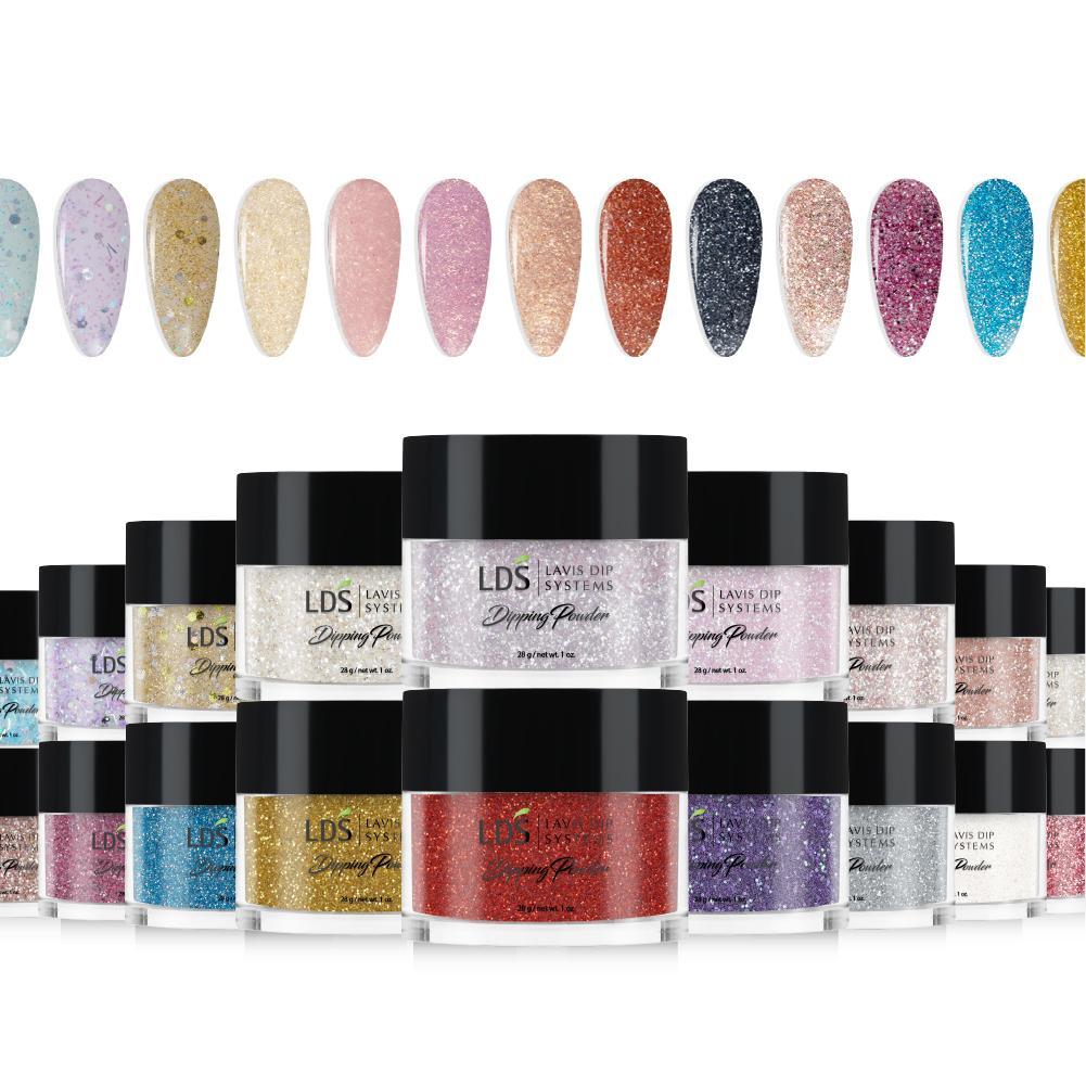 LDS Dip Glitter Color Kit 6 - 1oz/ea (30 Colors): 150 - 179 - DTK Nail Supply