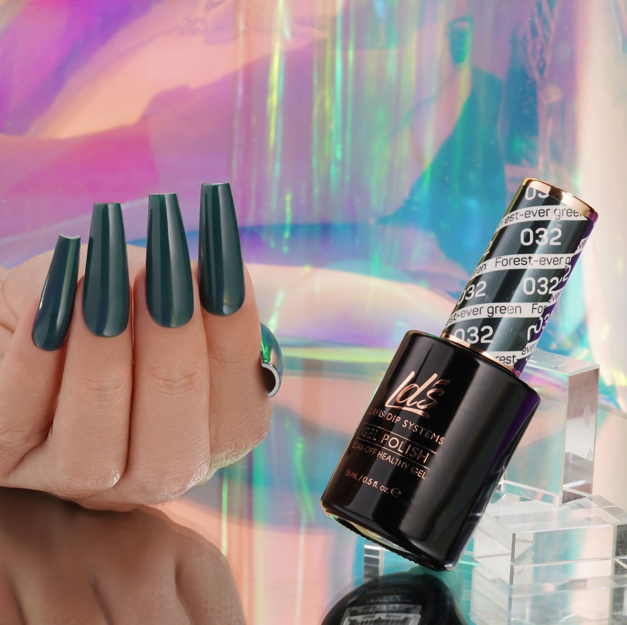 LDS Gel Nail Polish Duo - 032 Forest - Ever Green - DTK Nail Supply