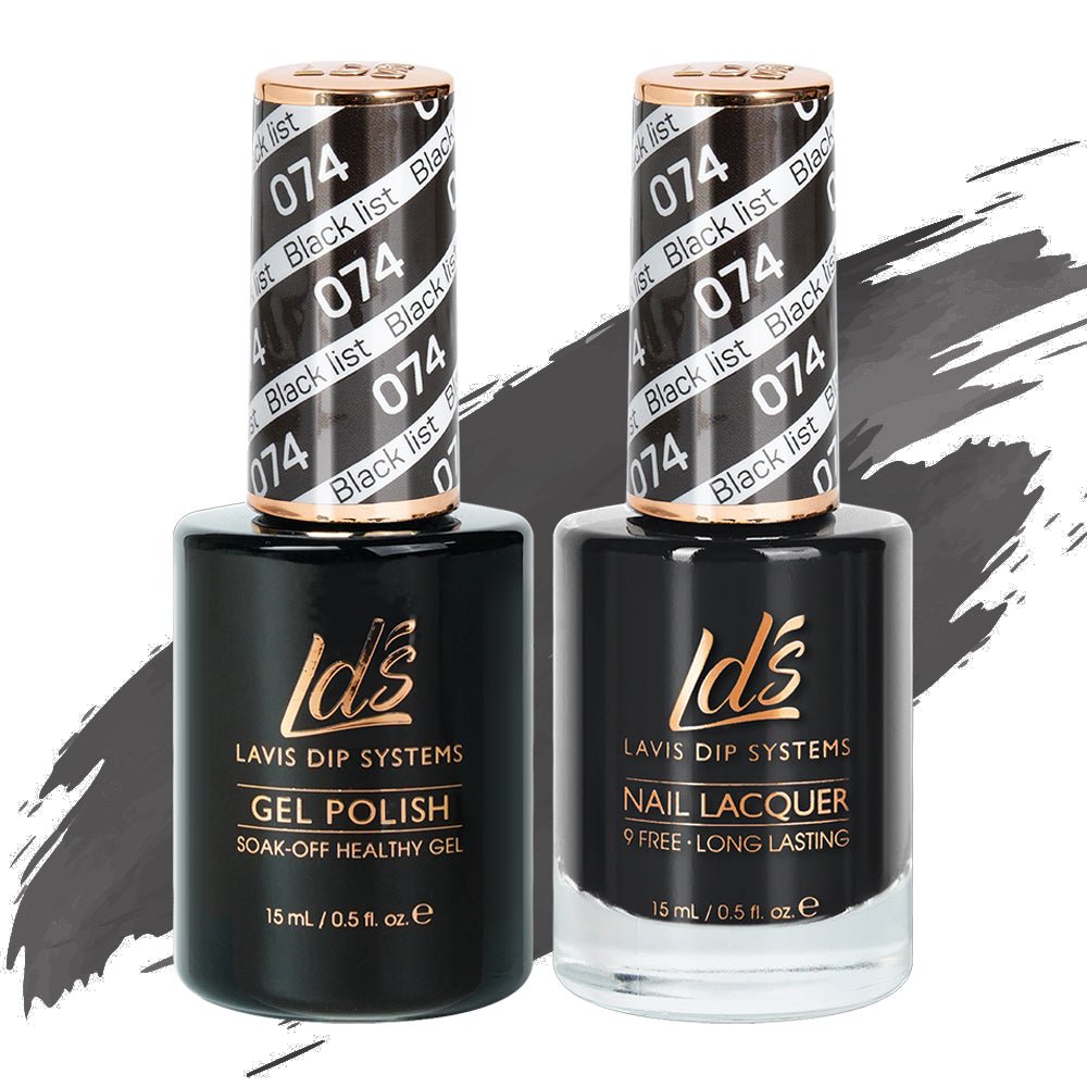 LDS Gel Nail Polish Duo - 074 Black List - DTK Nail Supply