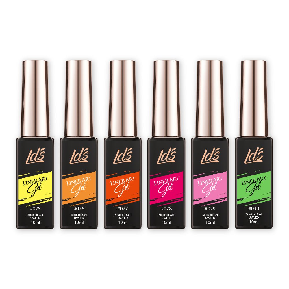 LDS Gel Polish Nail Art Liner Set (6 colors): 25 - 30 - DTK Nail Supply