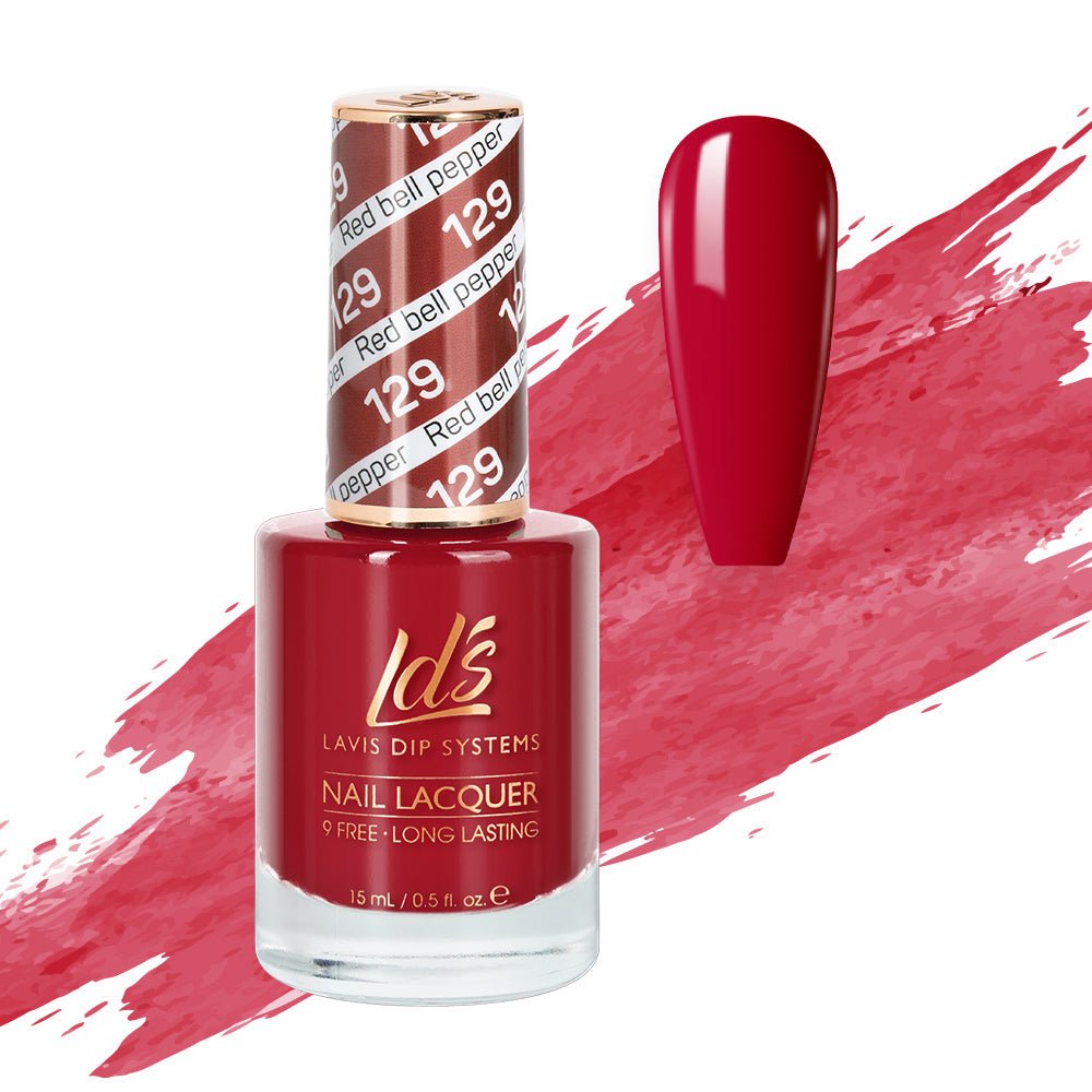 LDS Nail Lacquer - 129 Red Bell Pepper - DTK Nail Supply