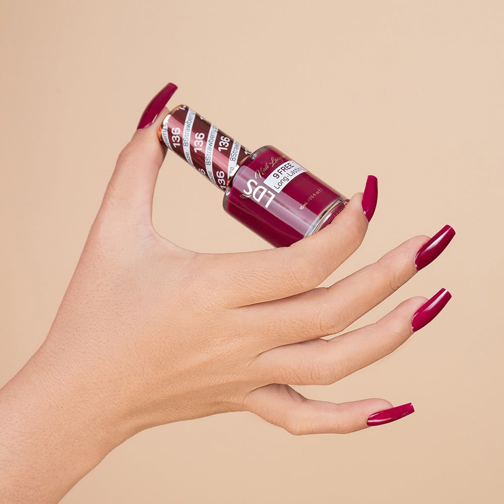 LDS Nail Lacquer - 136 Strawberry Glaze - DTK Nail Supply