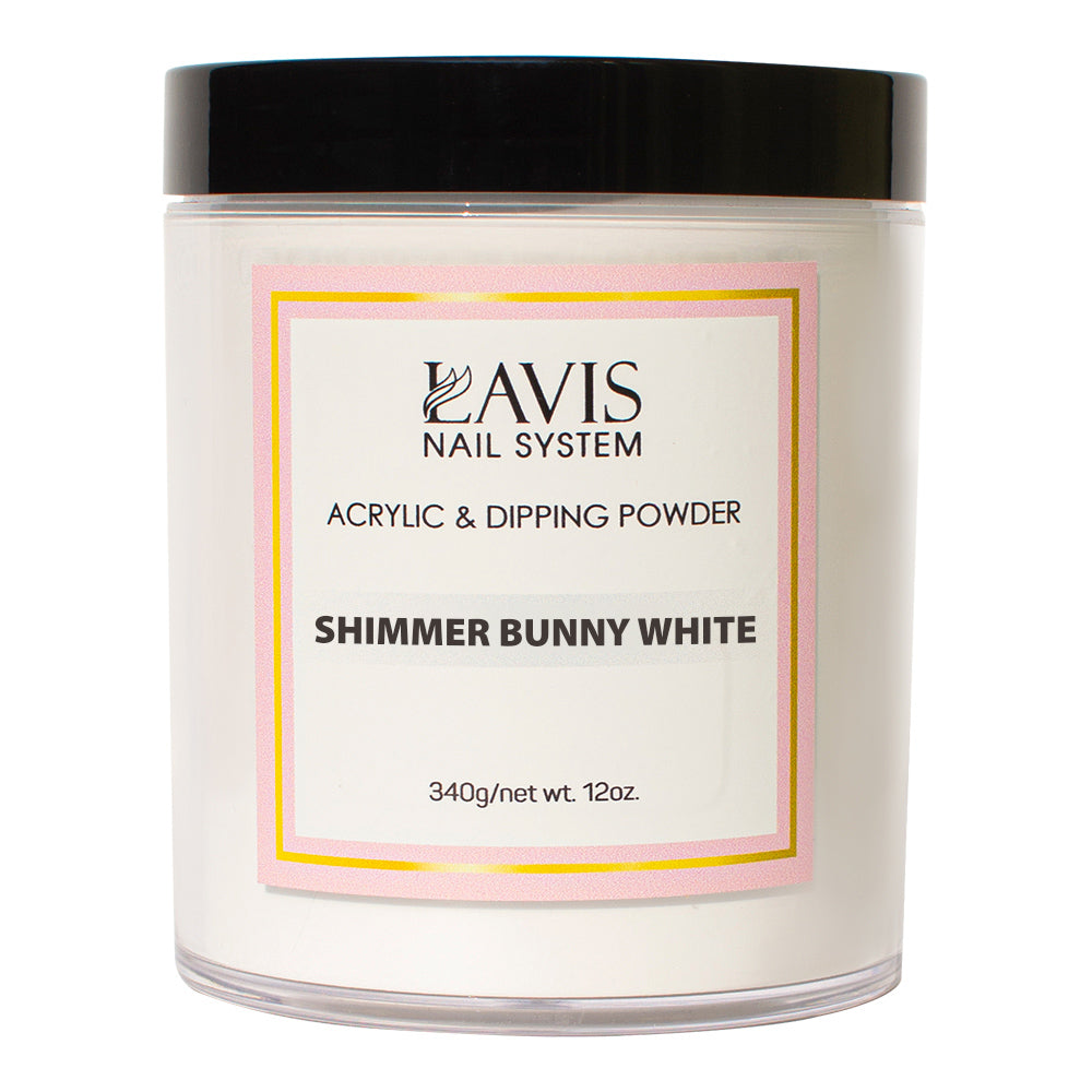 LAVIS - Shimmer Bunny White - 12 oz by LAVIS NAILS sold by DTK Nail Supply
