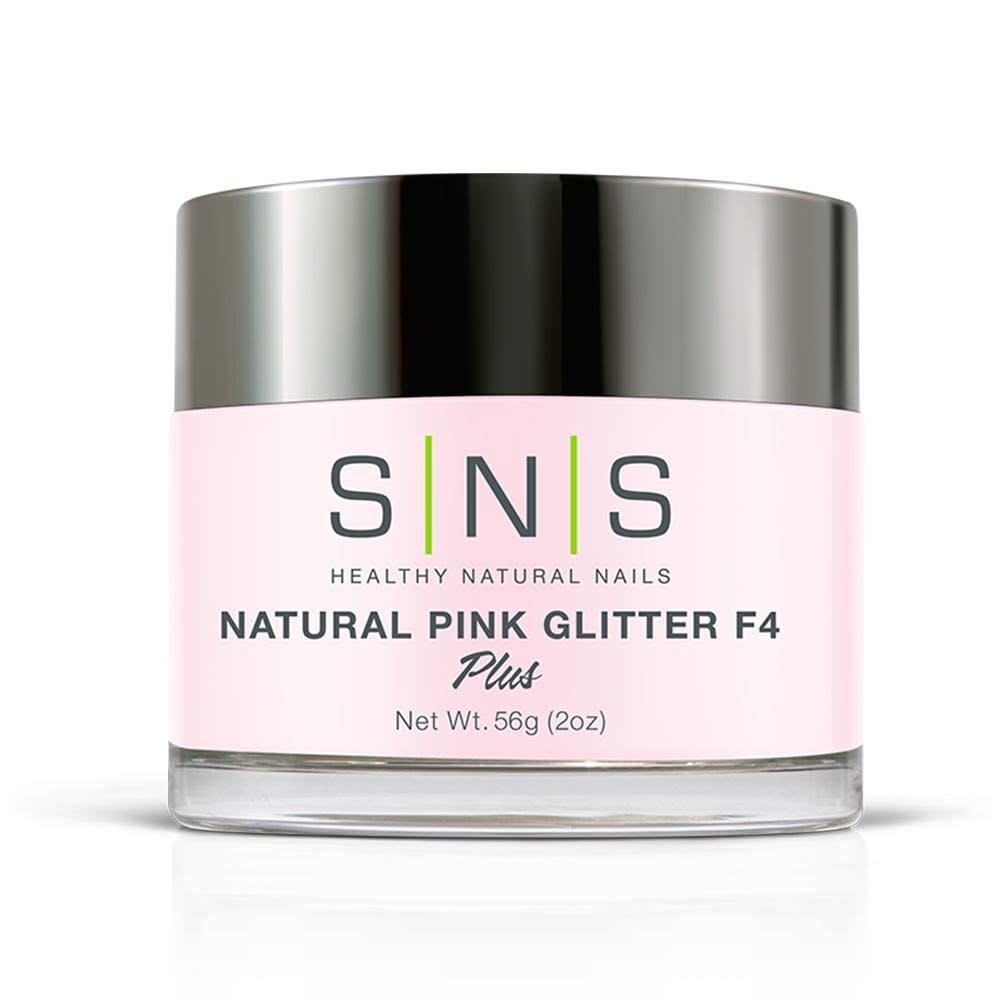 SNS Natural Pink Glitter F4 Dipping Powder Pink & White - 2 oz - DTK Nail Supply