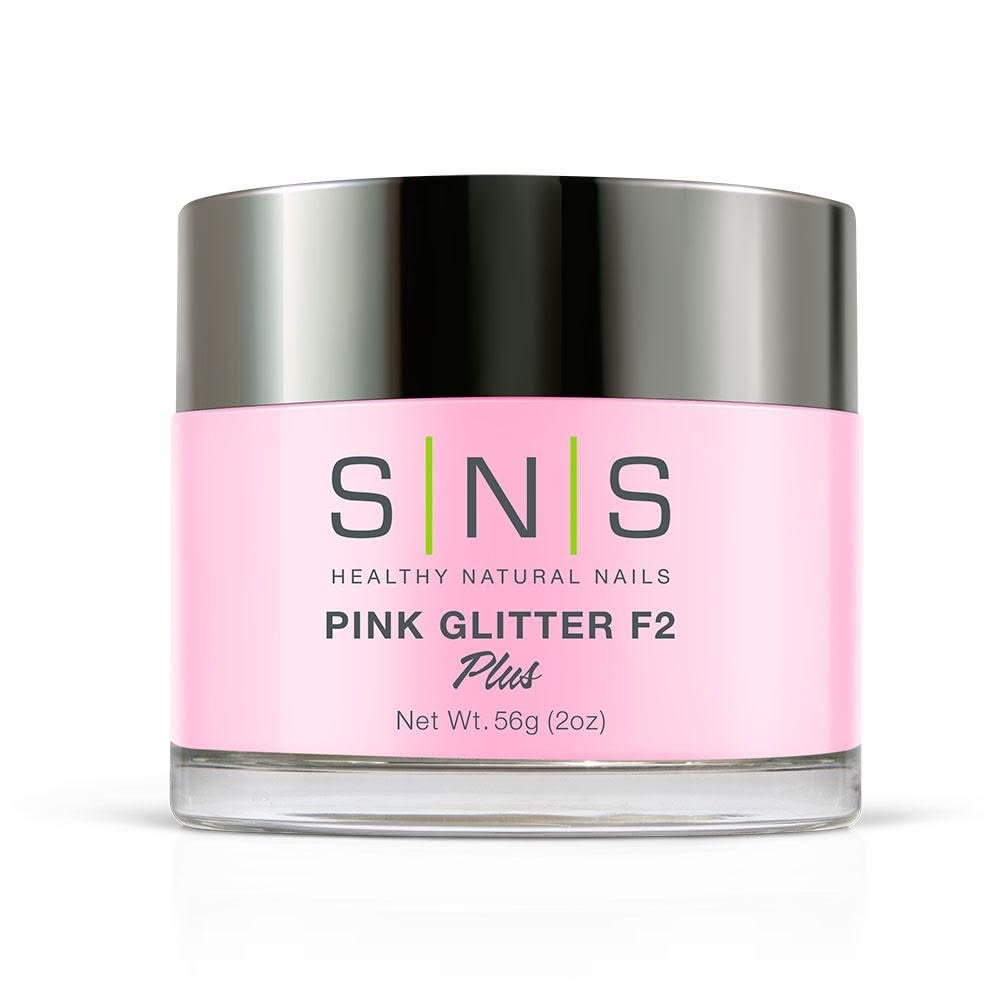 SNS Pink Glitter F2 Dipping Powder Pink & White - 2 oz - DTK Nail Supply