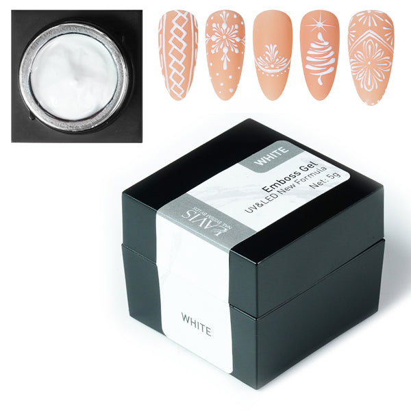 Emboss Gel Polish Nail Art - 0.5oz White