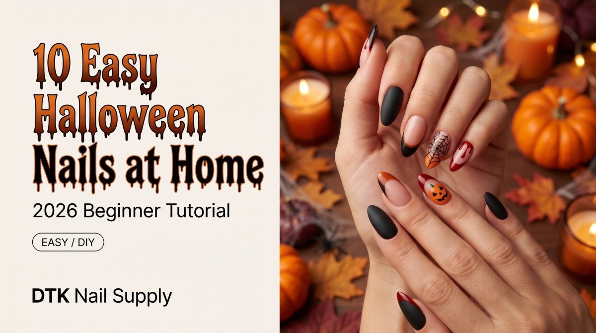 10 Easy Halloween Nails at Home: 2026 Beginner Tutorial - DTK Nail Supply