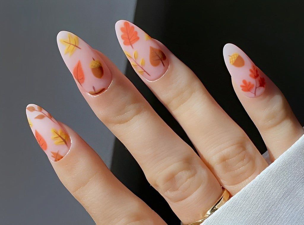 DIY Easy Autumn Leaves Nail Art Designs
