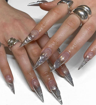 Chrome Drip Nails