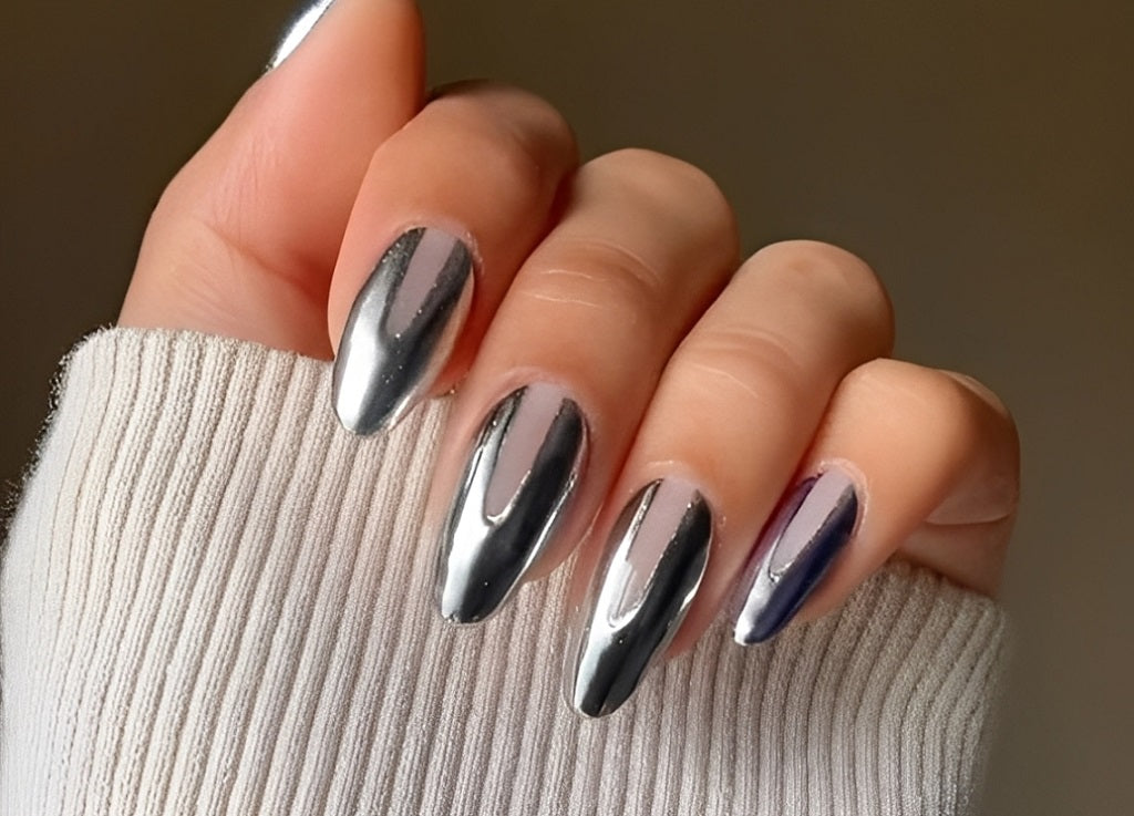 Embossed Nails & Mirror Chrome
