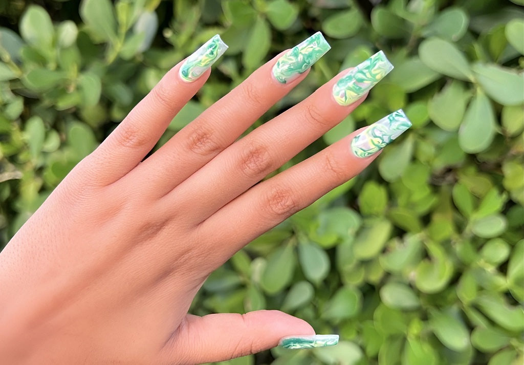 Green Marble Nails