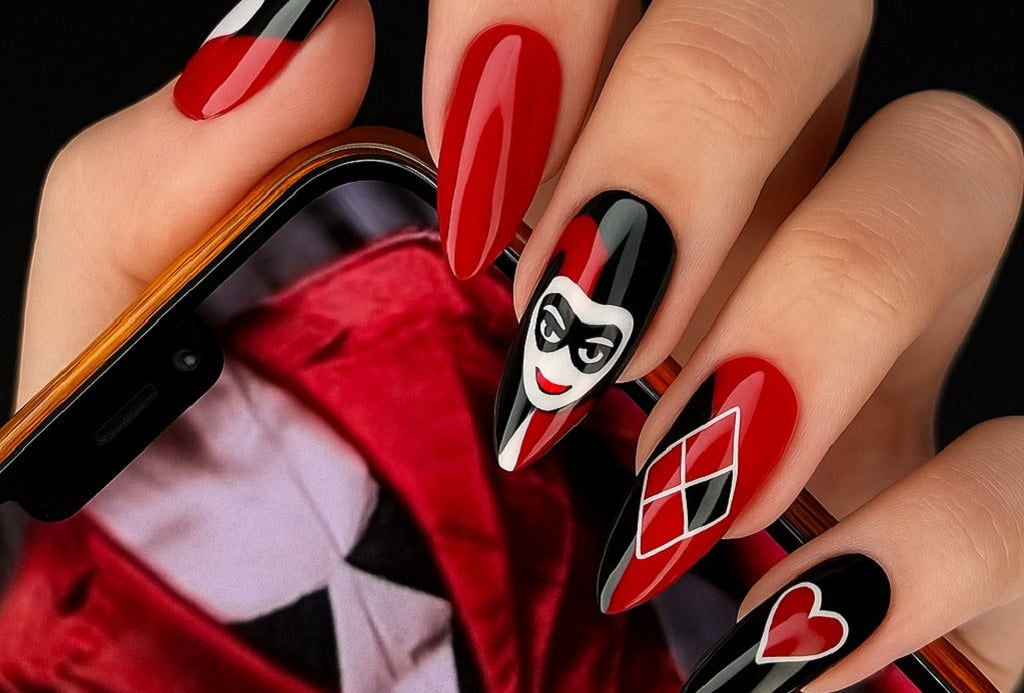 Harley Quinn Themed Nails