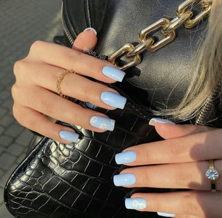 Milky Blue Nails