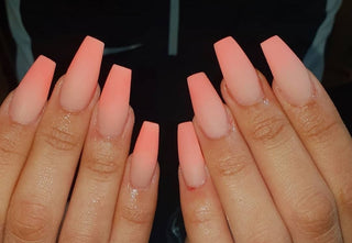 Summer Peach Ombre Nails