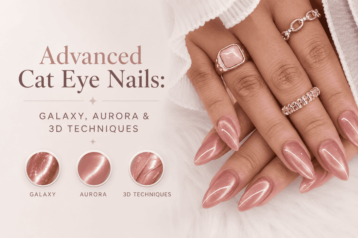 Advanced Cat Eye Nails: Galaxy, Aurora & 3D Techniques - DTK Nail Supply