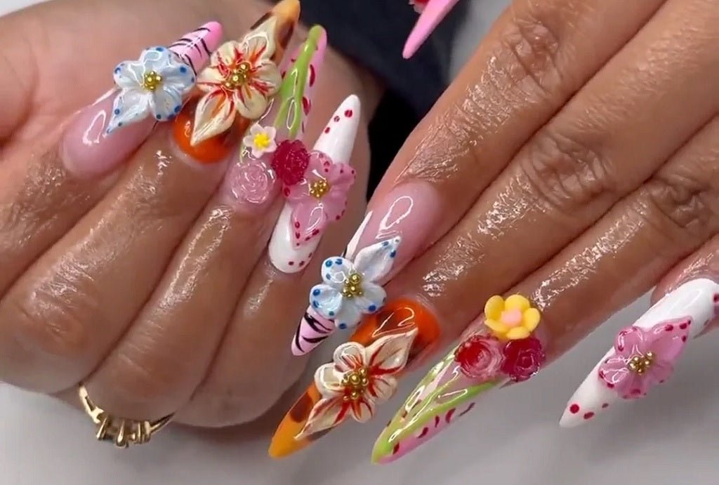 Happy 3D Flower Nails for an Exclusive Way to Shine - DTK Nail Supply