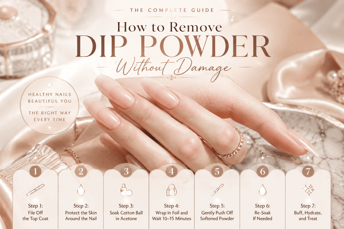 How to Remove Dip Powder Without Damage - DTK Nail Supply